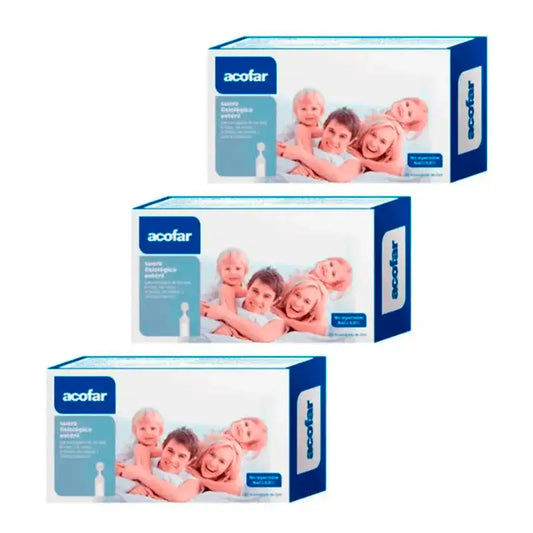 Soro Fisiológico Nasal e Oftálmico Acofar, Embalagem 3 x (30 Dose Única x 5 ml)