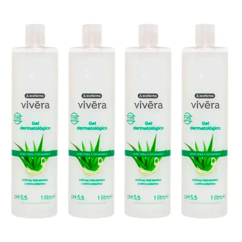 Acofar Vivera Aloé Vera Vitamina E Gel, Embalagem 4 x 1 Litro
