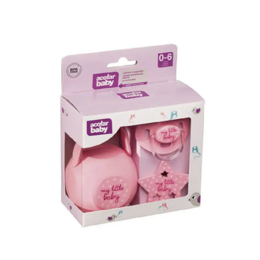 Chupeta Anatómica Acofarbaby + Corrente + Suporte de Pacifier 0-6 Meses