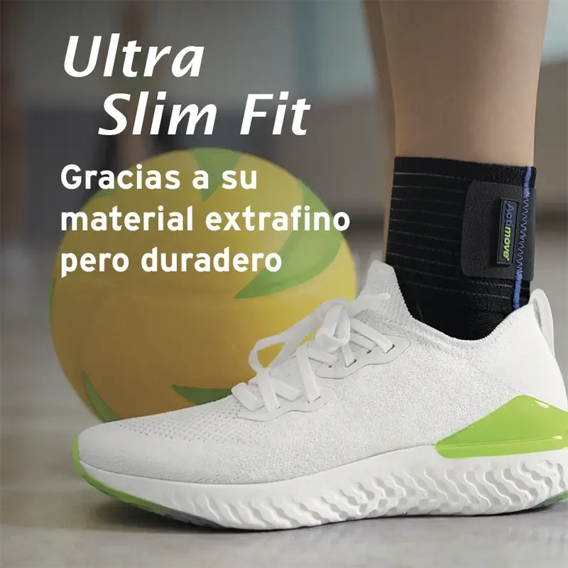 Tornozeleira Elástica Actimove com Correia Estabilizadora Ajustável, Preto, Tamanho S