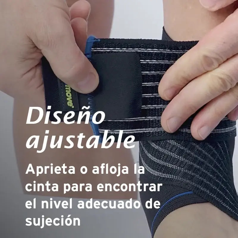 Tornozeleira Elástica Actimove com Correia Estabilizadora Ajustável, Preto, Tamanho S