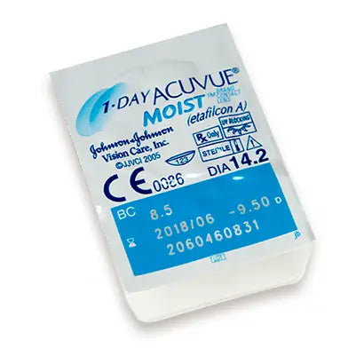 Acuvue 1 Day Moist Daily Spherical Lenses , 90 unidades - +4.00, 9.0, 14.2