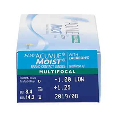 Acuvue 1 Day Moist Daily Multifocal Lenses , 30 unidades - +2.00, 8.4, Baixa, 14.30