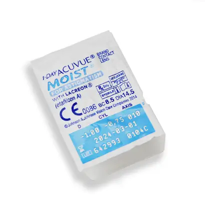 Acuvue 1 Day Moist Daily Toric Lenses , 90 unidades - -4.75, -1.75, 160, 8.5, 14.50