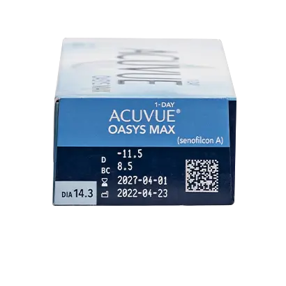 Acuvue 1 Day Oasys Max Lentes Diárias , 90 unidades - +6.50, 8.5, 14.30