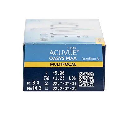 Acuvue 1 Day Oasys Max Daily Lentes Multifocais , 30 unidades - +1.25, 8.4, Média, 14.30