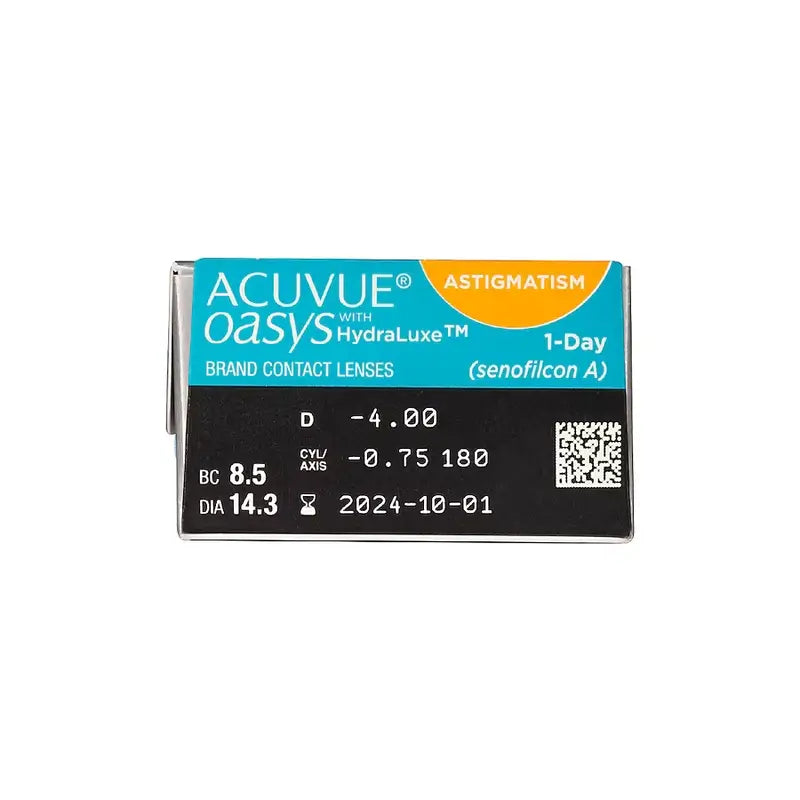 Acuvue Oasys 1 Day With Hydraluxe Daily Toric Lenses , 30 unidades - +0.00, -0.75, 10, 8.5, 14.30