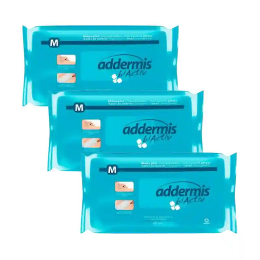 Addermis Biactiv Luva de limpeza corporal com sabão, 3X40 unidades