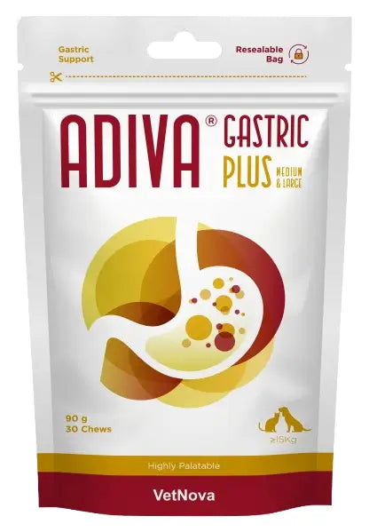Adiva Gastric Plus Medium & Large 30 Chews, 90 gramas