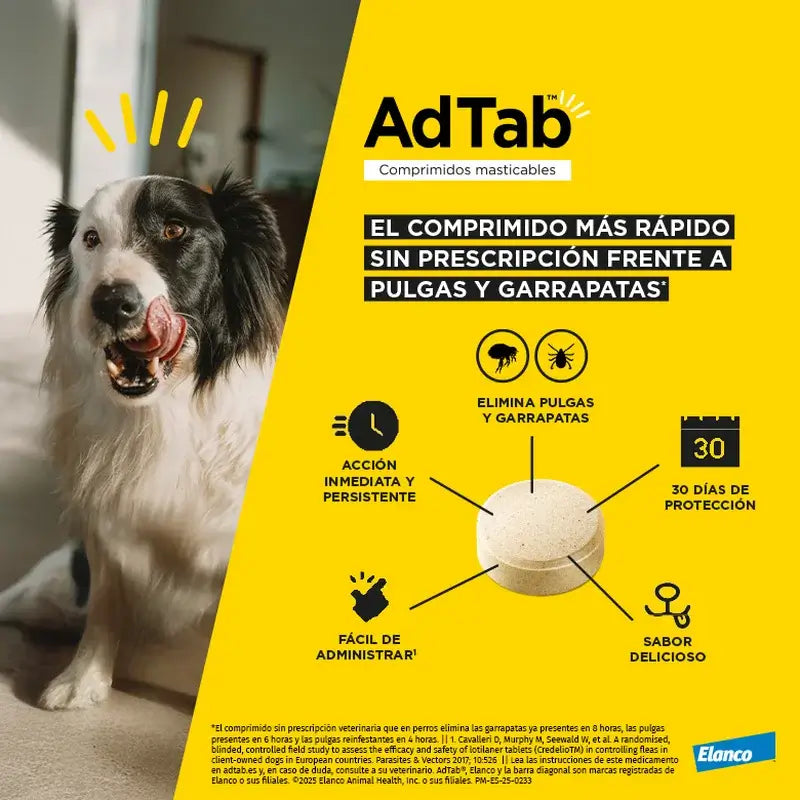 AdTab 112Mg Comprimidos Mastigáveis Cães 2,5-5,5Kg, 1Cpd