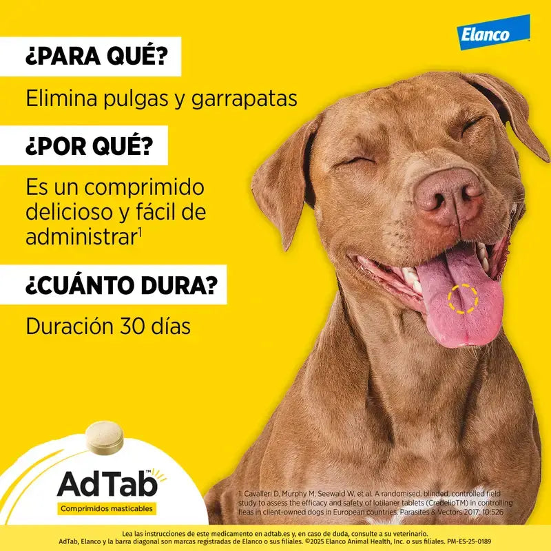 AdTab 112Mg Comprimidos Mastigáveis Cães 2,5-5,5Kg, 1Cpd