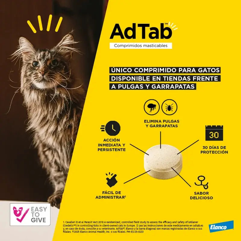 AdTab 12Mg Comprimidos Mastigáveis Gatos 0,5-2Kg, 3Cpd