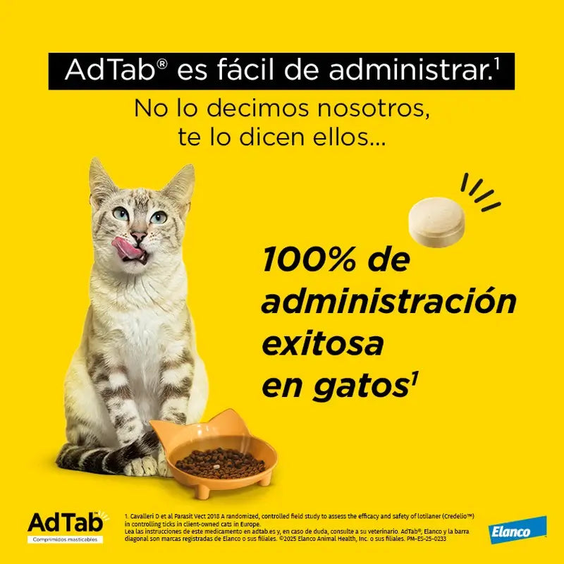 AdTab 12Mg Comprimidos Mastigáveis Gatos 0,5-2Kg, 3Cpd