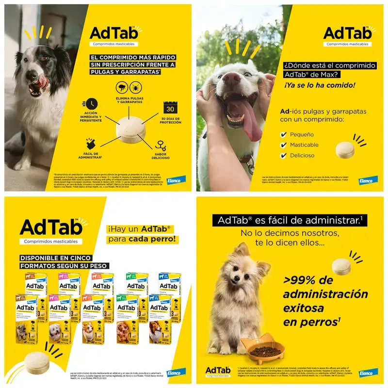 Adtab 225Mg Comprimidos Mastigáveis Cães 5,5-11kg, 2 Comprimidos