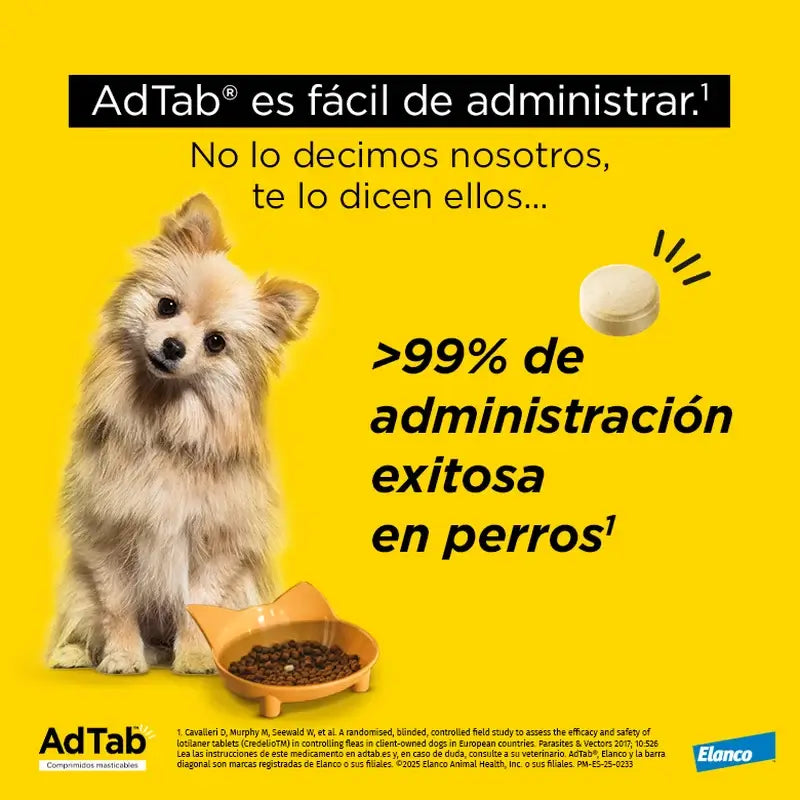AdTab 56Mg Comprimidos Mastigáveis Cães 1,3-2,5Kg, 3Cpd