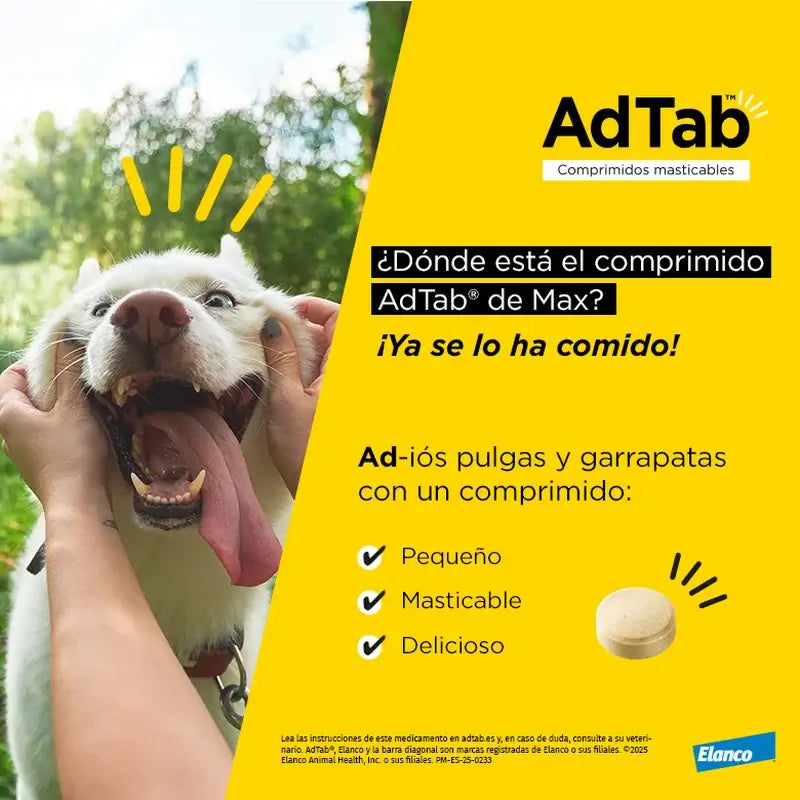 Adtab 900Mg Comprimidos Mastigáveis Cães 22-45Kg, 2 Comprimidos