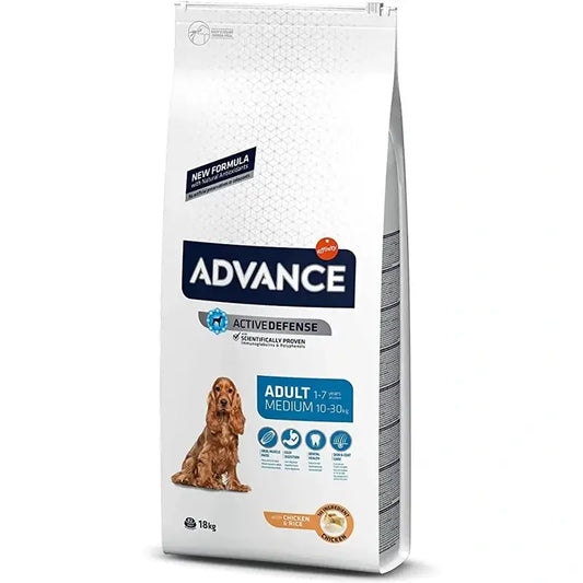 Advance Canine Adult Medium Chicken Rice 18Kg, comida para cães