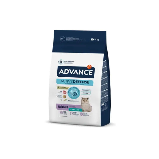 Avanço Felino adulto de penteado 10 kg esterilizado