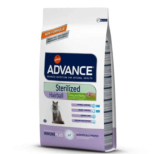 Avanço de Helse Hairball esterilizado FELINE 1,5 kg