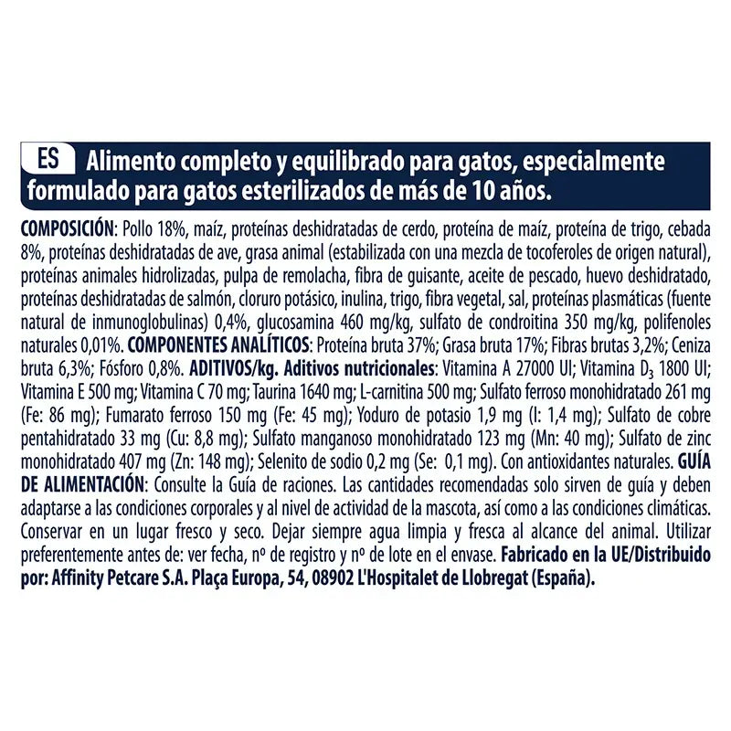 Advance Feline Senior+10 Esterilizado. Pollo 1,5Kg, pienso para gatos