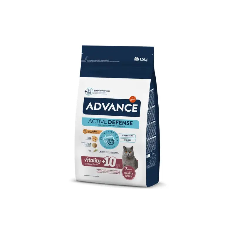 Avanço Feline Senior+10 esterilizado. Frango de 1,5 kg