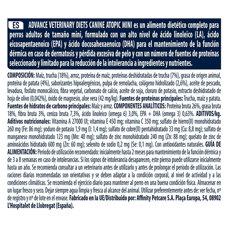 Avanço do Vet Canine Adult ATICOP Mini 1,5kg
