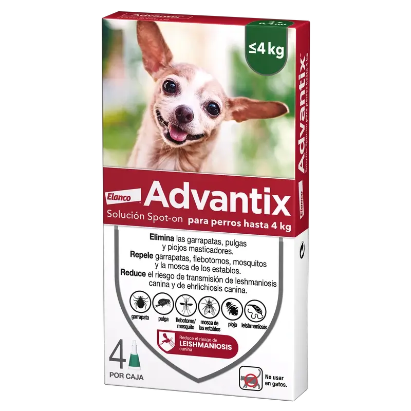 Advantix Antiparasitário Pipetas para Cães até 4 Kg 4 Unidades X 0,4 Ml