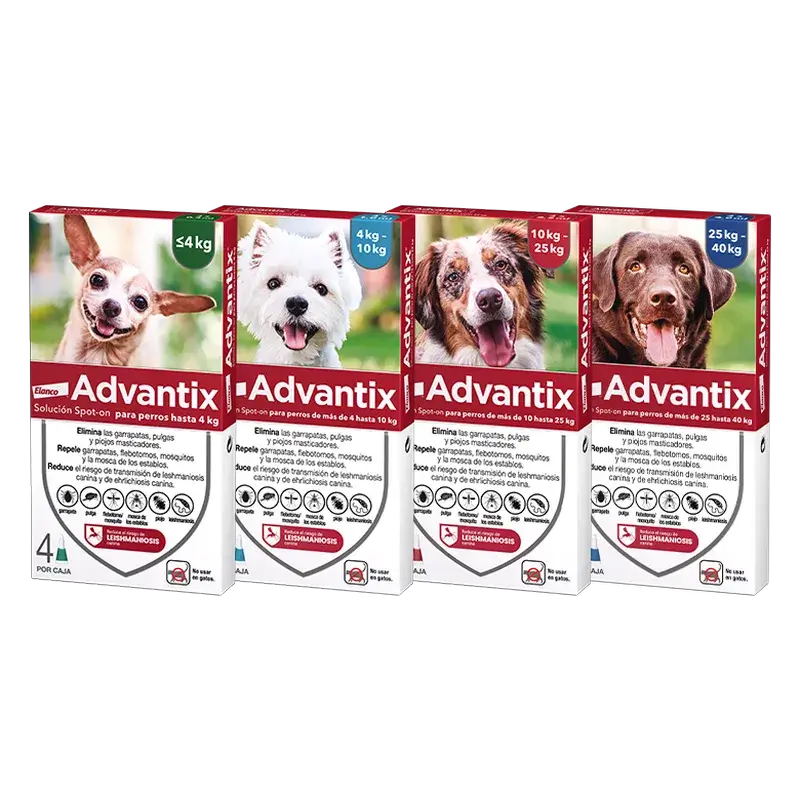 Advantix Antiparasitic Pipettes For Dogs +25 Kg 4pcs x 4 ml