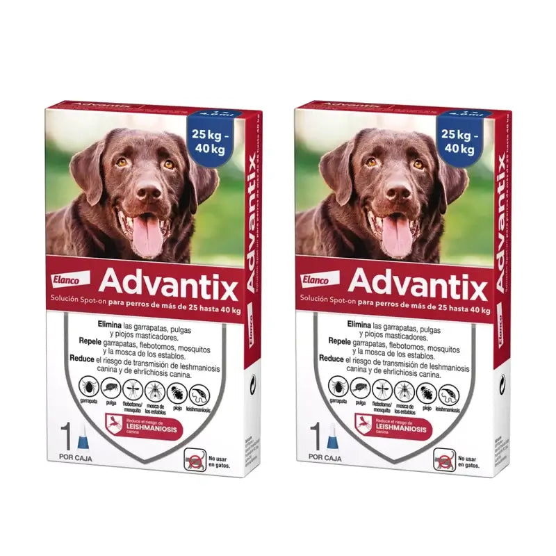 Advantix Mono Pipette, 4,0 Ml +25Kg, 2 unidades