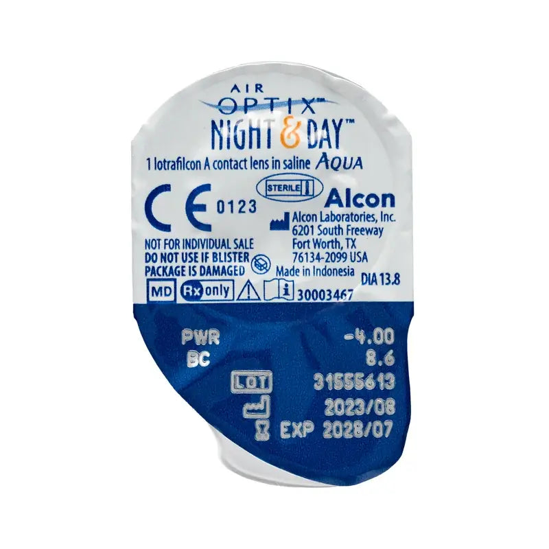 Air Optix Night&Day Aqua Spherical Lentes de Contacto Mensais, 6 unidades - -7.75, 8.6, 13.8