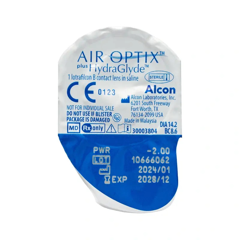 Air Optix Plus Hydraglade Lentes de Contacto Esféricas Mensais, 6 unidades