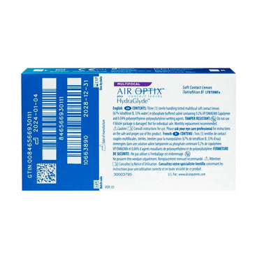 Air Optix Plus HydraGlyde Lentes Multifocais Mensais, 3 unidades