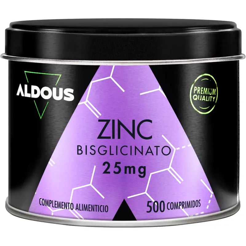 Aldous Bio Bisglicinato de Zinco 25 Mg, 500 comprimidos