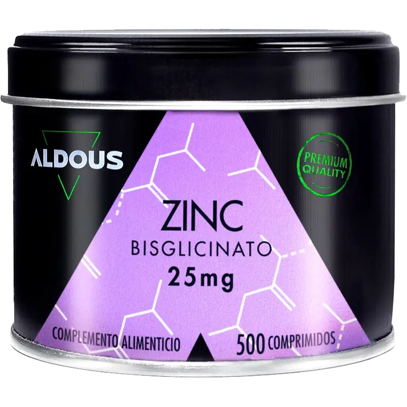 Aldous Bio Bisglicinato de Zinco 25 Mg, 500 comprimidos