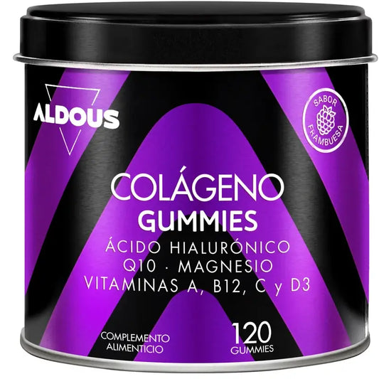 Aldous Bio Colagénio Hidrolisado com Ácido Hialurónico, Coenzima Q10, Zinco e Vitaminas, 120 gomas