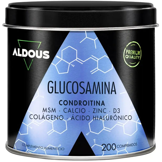 Aldous Bio Glucosamina, Condroitina, Msm, Colagénio, Ácido Hialurónico, Zinco, Cálcio e Vitamina D3 , 200 comprimidos