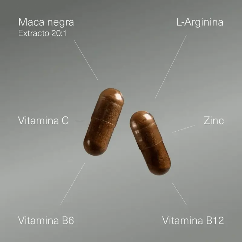 Aldous Bio Peruvian Black Maca Complex Arginina, Zinco, Vitamina C, B12 & B6 , 200 cápsulas