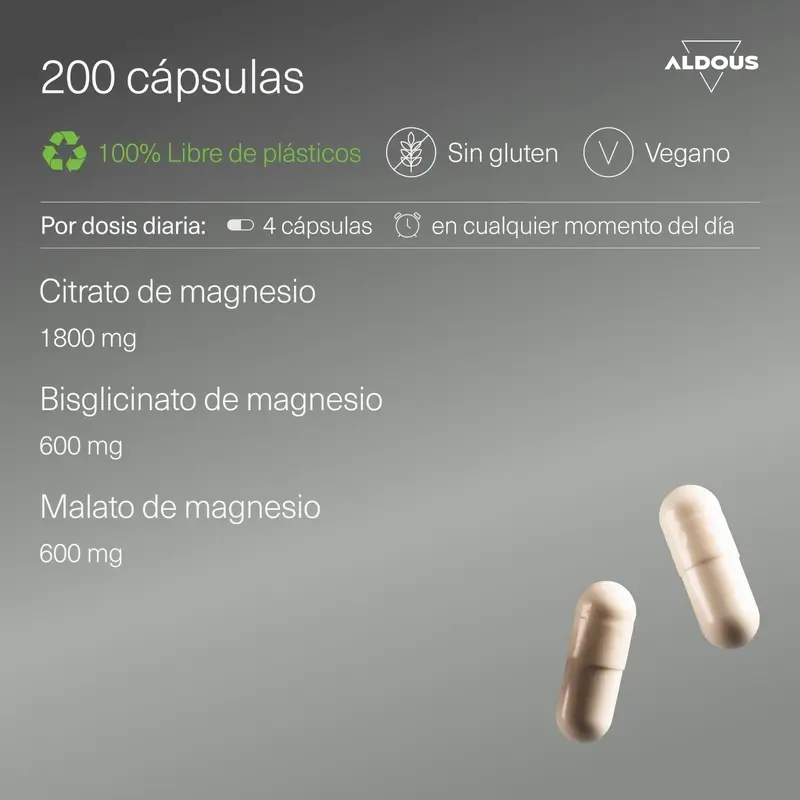 Aldous Bio Magnesium Complex Triple 3000Mg, 200 cápsulas