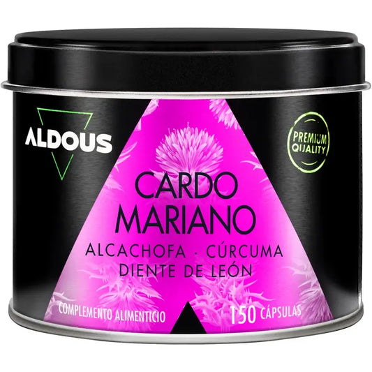 Aldous Labs Suplemento alimentar Cardo de leite com Alcachofra, Cúrcuma, Dente-de-leão e Desmodium , 150 cápsulas