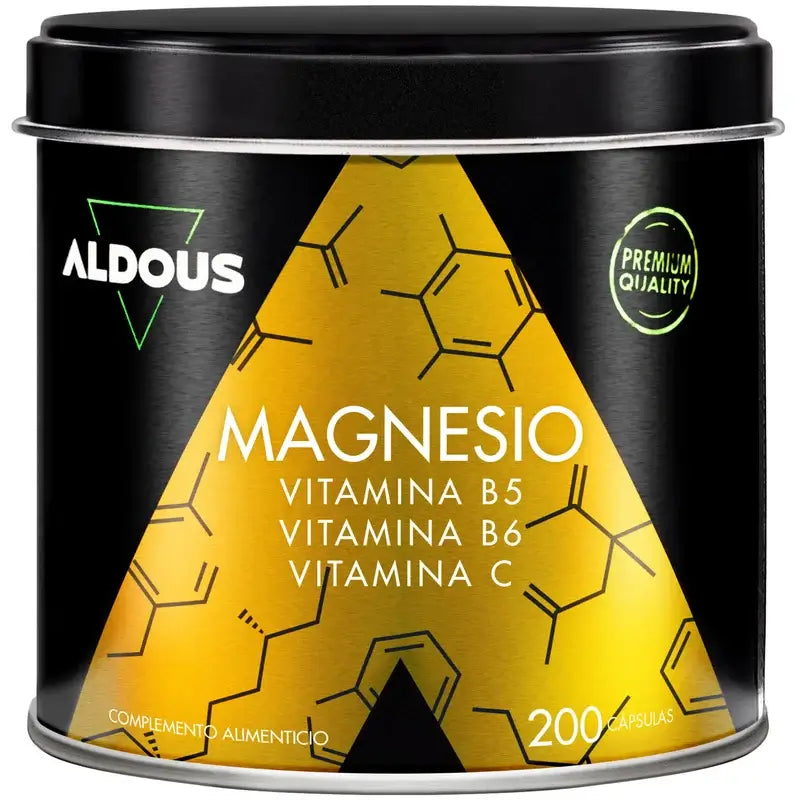 Aldous Labs Suplemento Alimentar Magnésio com Vitamina C, B5 e B6 , 200 cápsulas