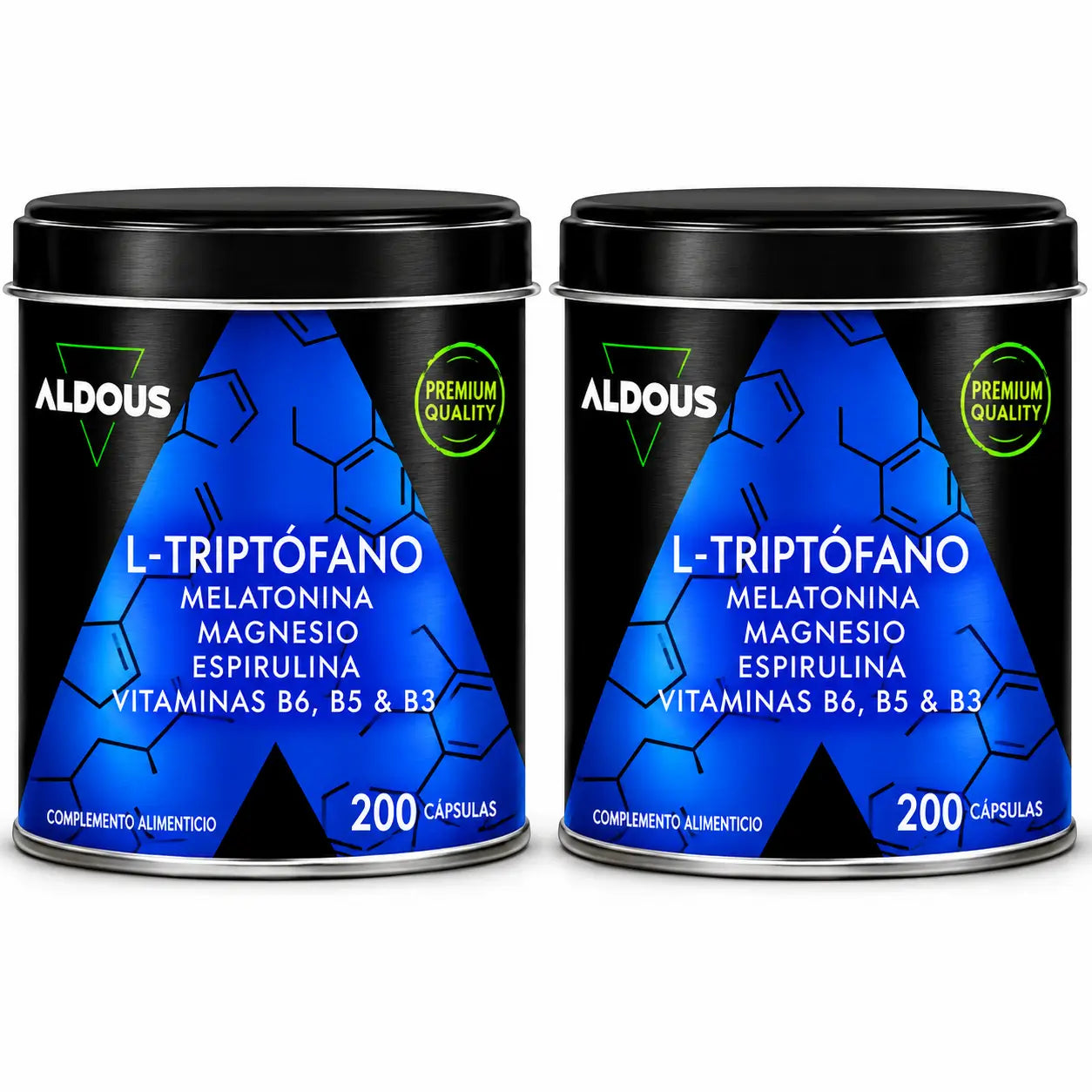 Aldous Labs L-Tryptophan Premium Melatonin 1,78 Mg Magnésio, 200 Cápsulas Vegetais , embalagem 2