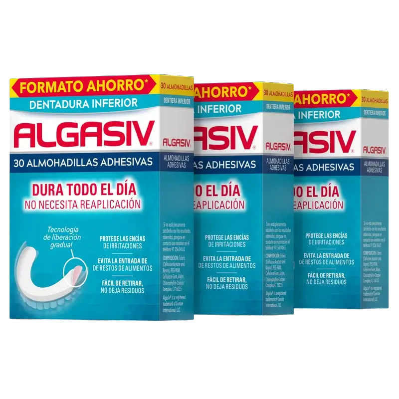 Algasiv Almofadas Adesivas para Prótese Inferior 30 Unidades