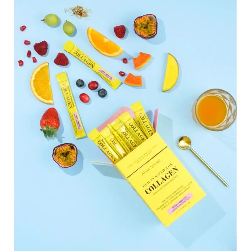 Alma Secret Beauty Superglow Colagénio Sabor Manga e Maracujá , 30x4 gramas