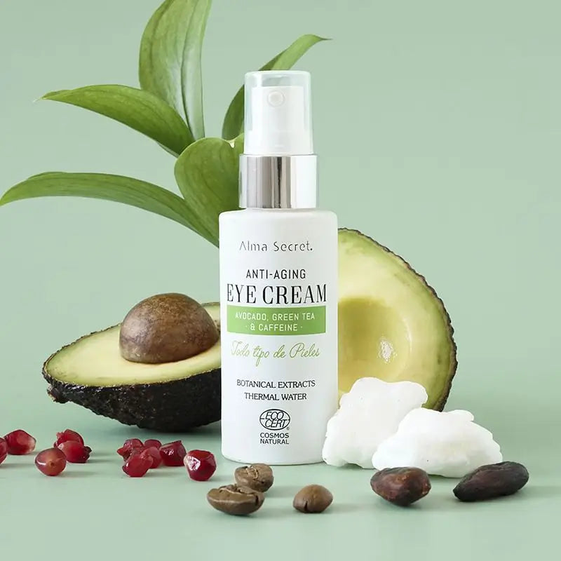 Alma Secret Anti-Aging Eye Contour com Abacate, Chá Verde e Cafeína