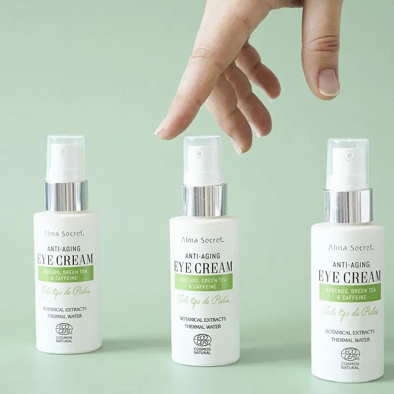 Alma Secret Anti-Aging Eye Contour com Abacate, Chá Verde e Cafeína