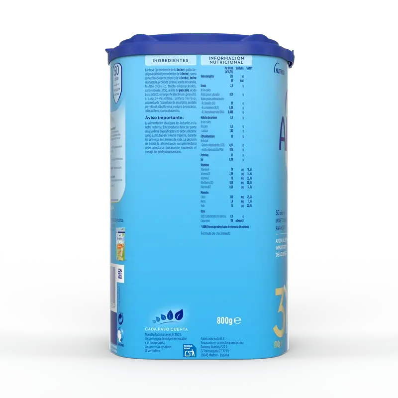 Almirón Advance 3, Embalagem 3 x 800g