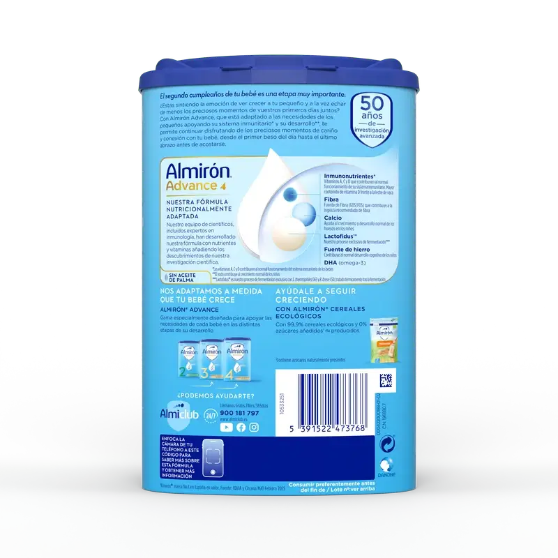 Almirón Advance 4, embalagem de 6 x 800g