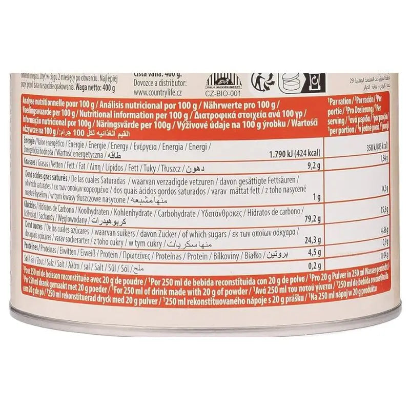 Leite de aveia em pó de amêndoa Ecomil Nature 400Gr.