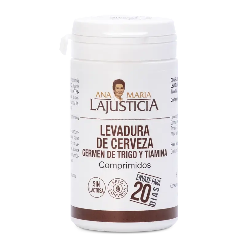 Ana Maria Lajusticia Levedura de cerveja + Germe de trigo + Tiamina (B1), 80 comprimidos