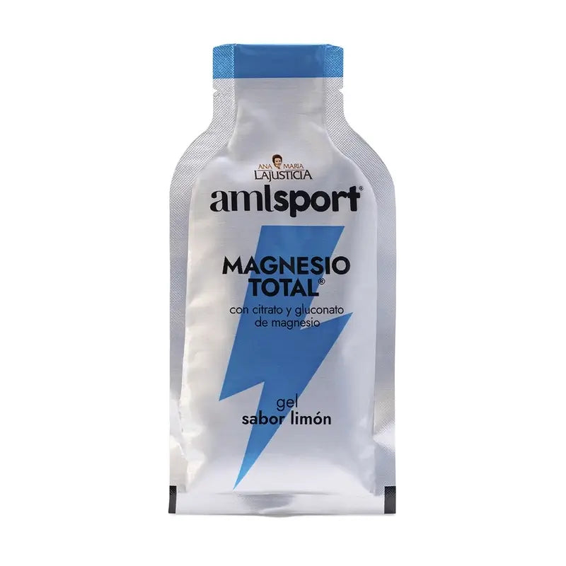 AML SPORT Magnésio Total gel sabor a limão, 12 saquetas de 20 ml